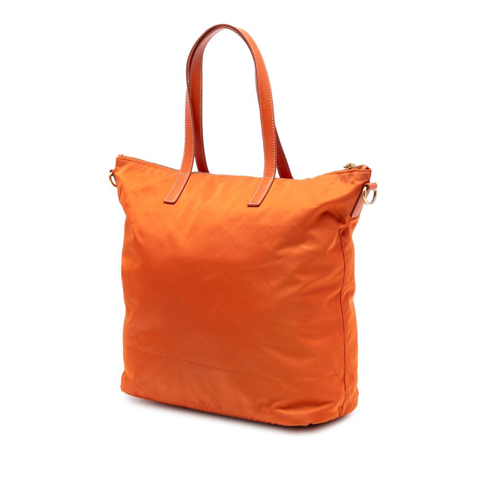 Prada AB Prada Orange Nylon Fabric Tessuto Satchel Italy