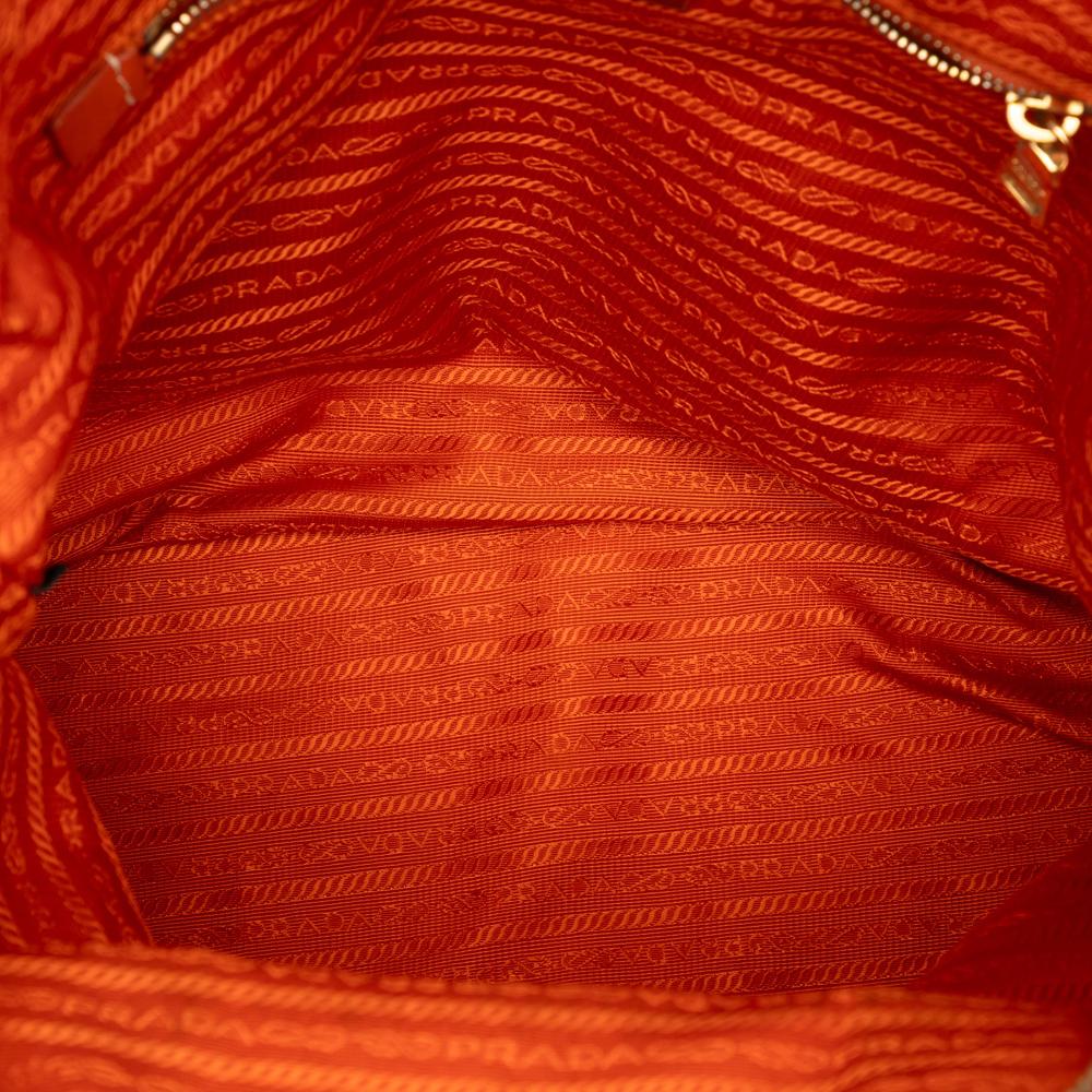 Prada AB Prada Orange Nylon Fabric Tessuto Satchel Italy