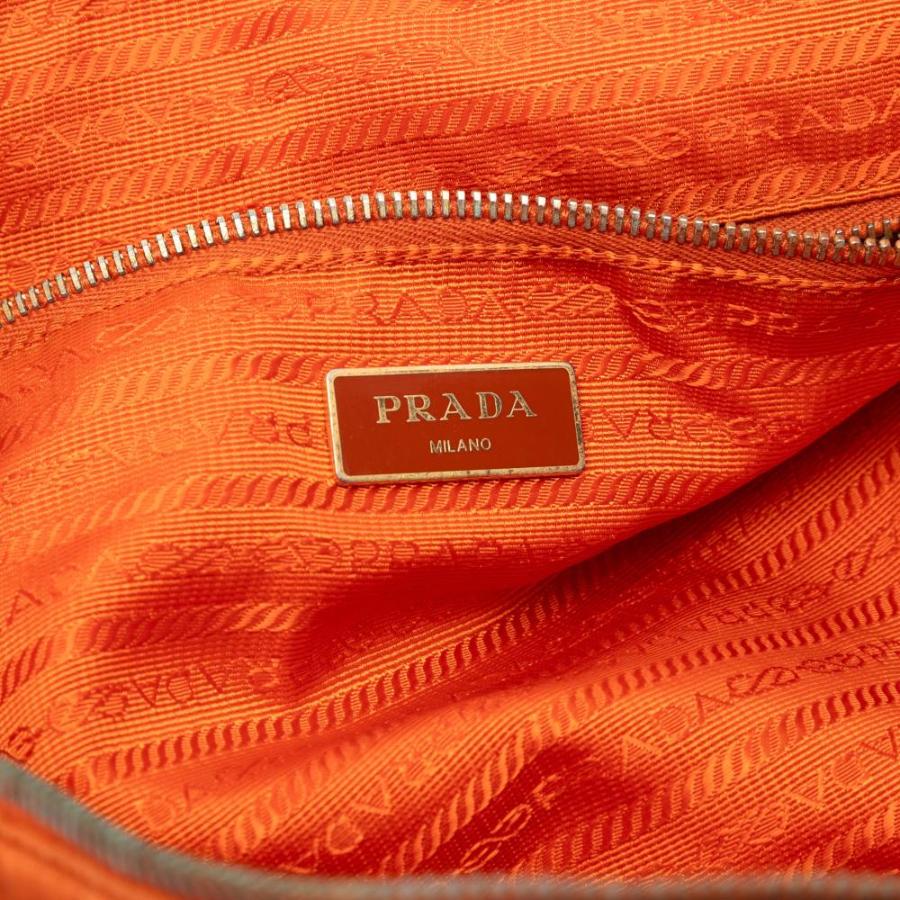 Prada AB Prada Orange Nylon Fabric Tessuto Satchel Italy