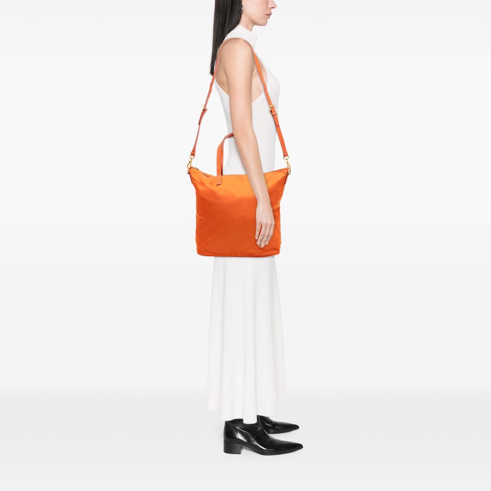 Prada AB Prada Orange Nylon Fabric Tessuto Satchel Italy