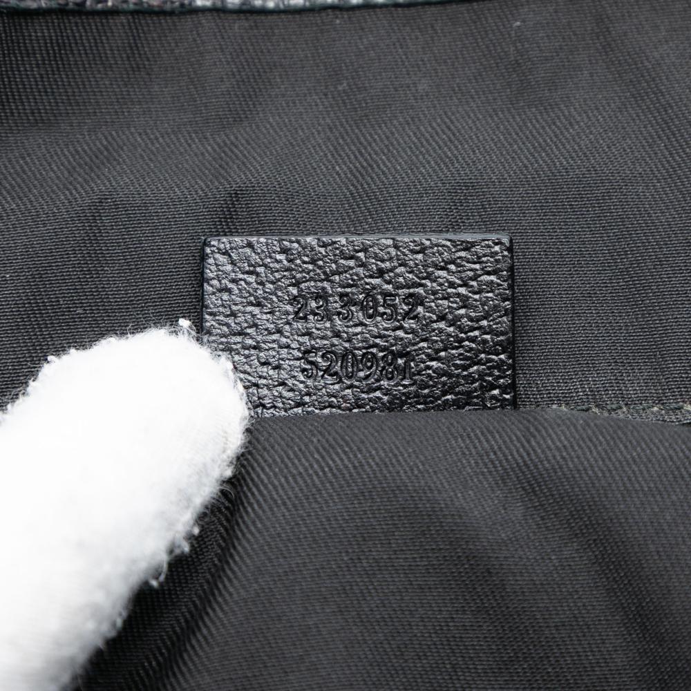 Gucci B Gucci Black Canvas Fabric GG Web Flap Messenger Bag Italy