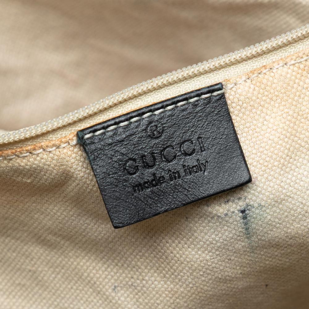 Gucci B Gucci Brown Beige Canvas Fabric Diamante Sukey Shoulder Bag Italy