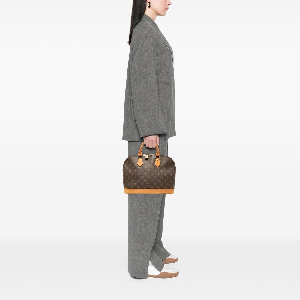 Louis Vuitton B Louis Vuitton Brown Monogram Canvas Fabric Monogram Alma PM France