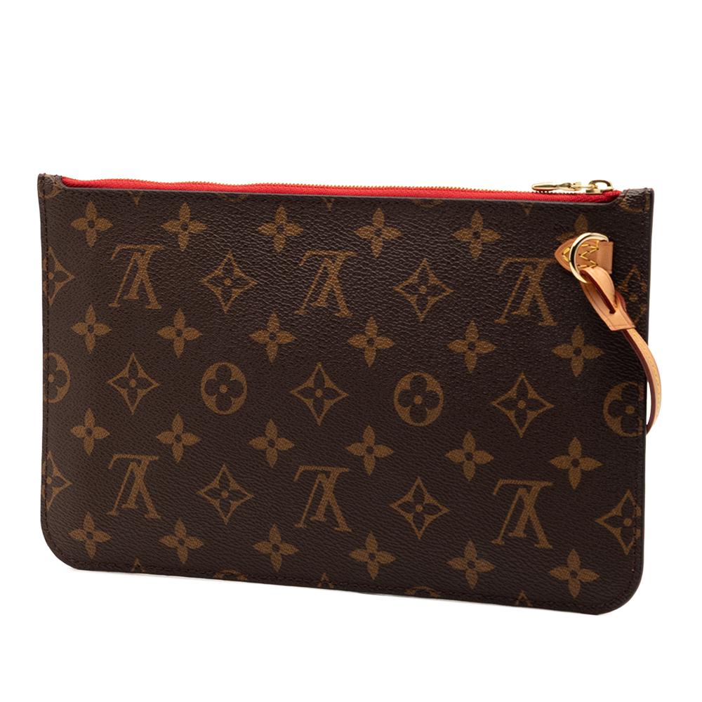 Louis Vuitton AB Louis Vuitton Brown Monogram Canvas Fabric Monogram Neverfull Pouch MM Spain