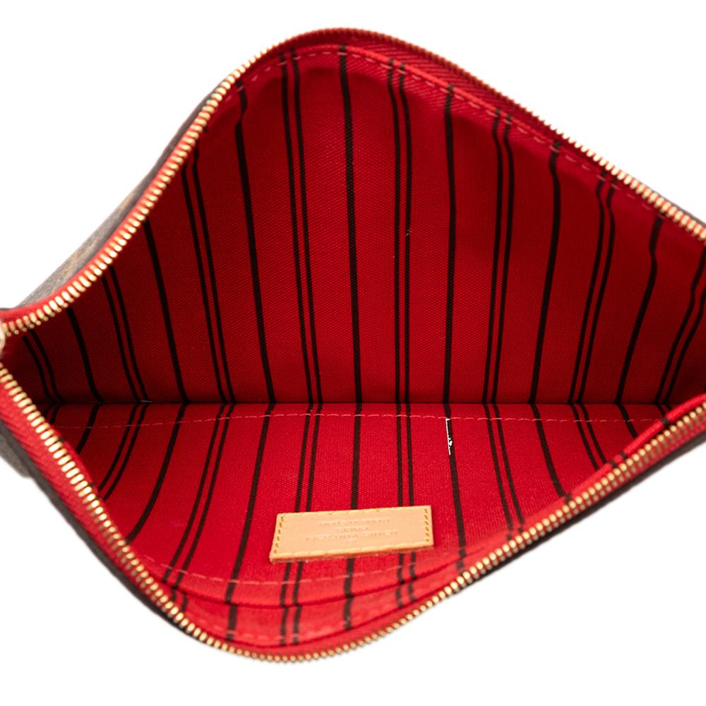 Louis Vuitton AB Louis Vuitton Brown Monogram Canvas Fabric Monogram Neverfull Pouch MM Spain