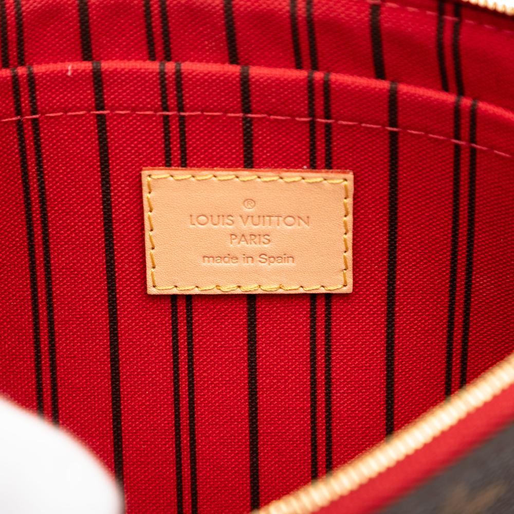 Louis Vuitton AB Louis Vuitton Brown Monogram Canvas Fabric Monogram Neverfull Pouch MM Spain