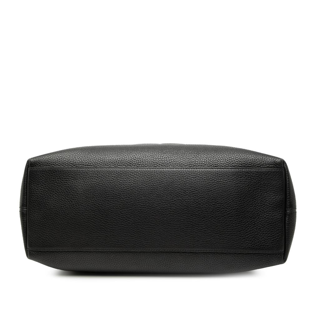 Gucci AB Gucci Black Calf Leather Medium Soho Chain Tote Italy