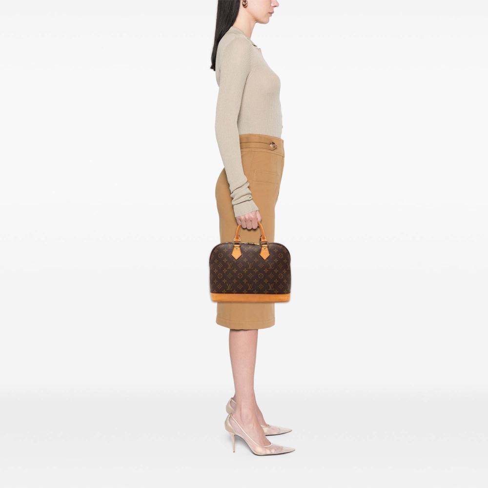 Louis Vuitton B Louis Vuitton Brown Monogram Canvas Fabric Monogram Alma PM France