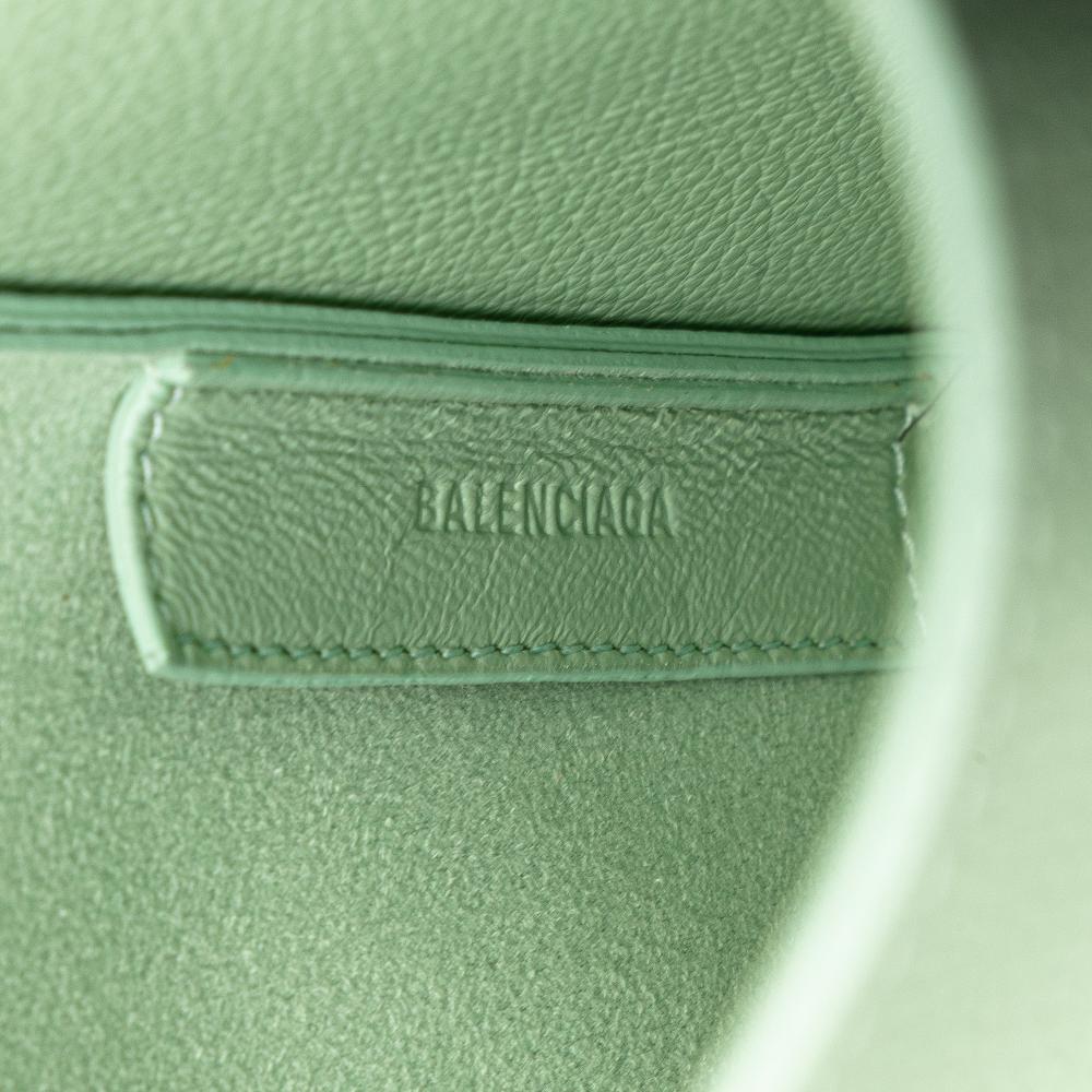 Balenciaga B Balenciaga Green Light Green Calf Leather Pebbled skin Tool 2.0 North South XS Tote Italy