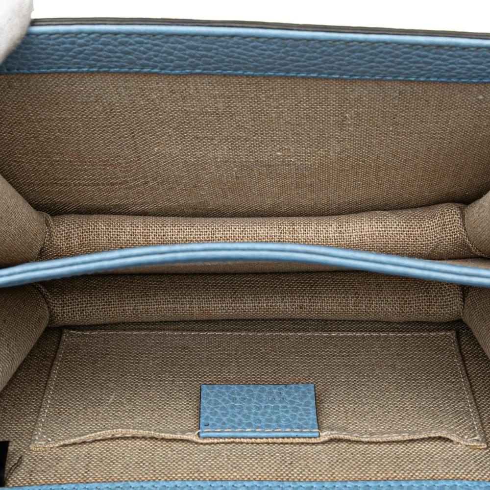 Gucci B Gucci Blue Light Blue Calf Leather Small Dollar skin Interlocking G Crossbody Italy