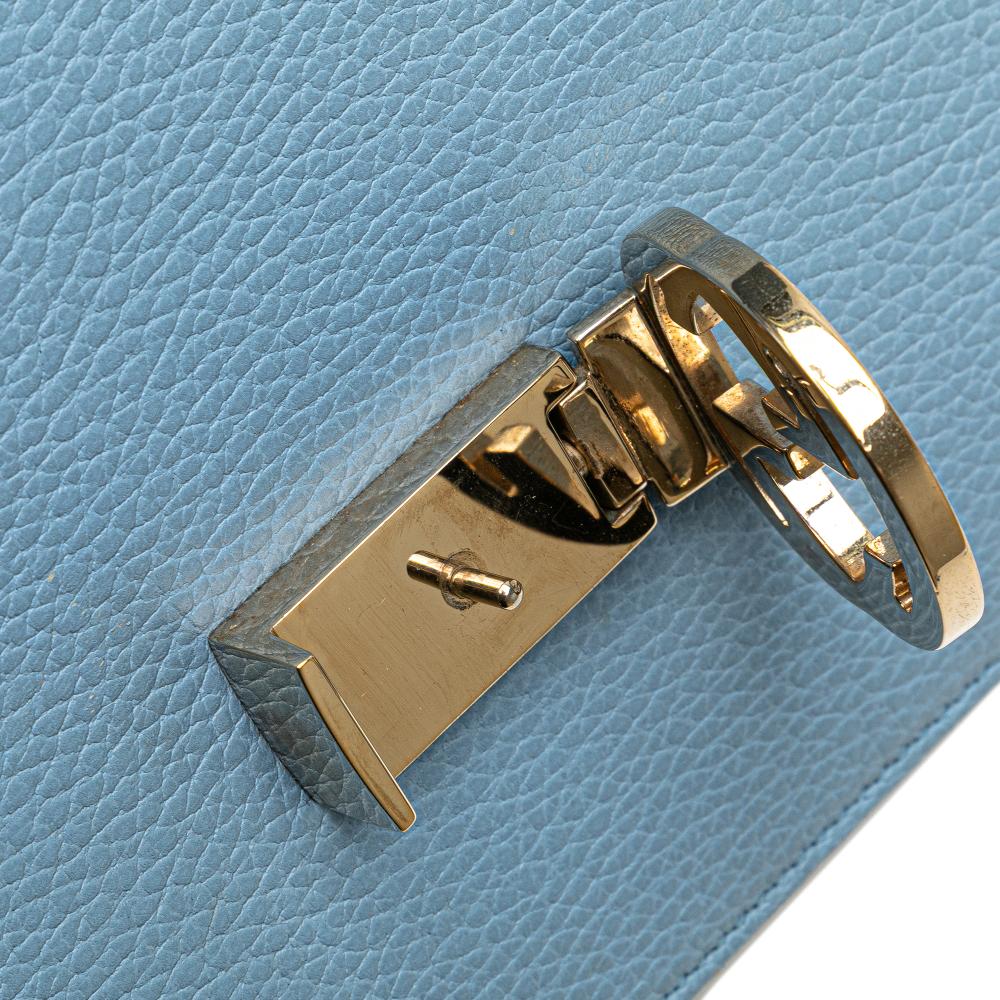 Gucci B Gucci Blue Light Blue Calf Leather Small Dollar skin Interlocking G Crossbody Italy