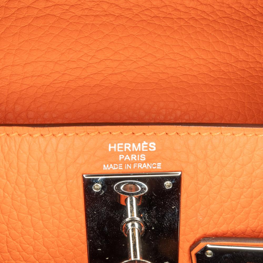 Hermès B Hermès Orange Calf Leather Togo Kelly II Retourne 28 France