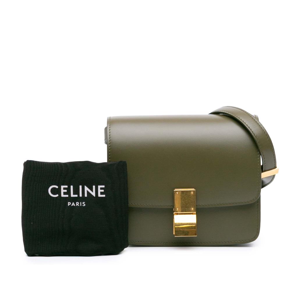 Celine AB Celine Green Olive Green Calf Leather Small skin Classic Box Italy