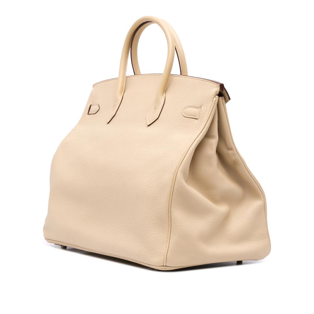 Hermès B Hermès Brown Beige Calf Leather Togo Birkin Retourne 40 France