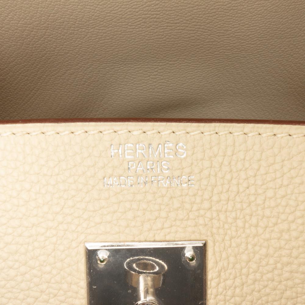 Hermès B Hermès Brown Beige Calf Leather Togo Birkin Retourne 40 France
