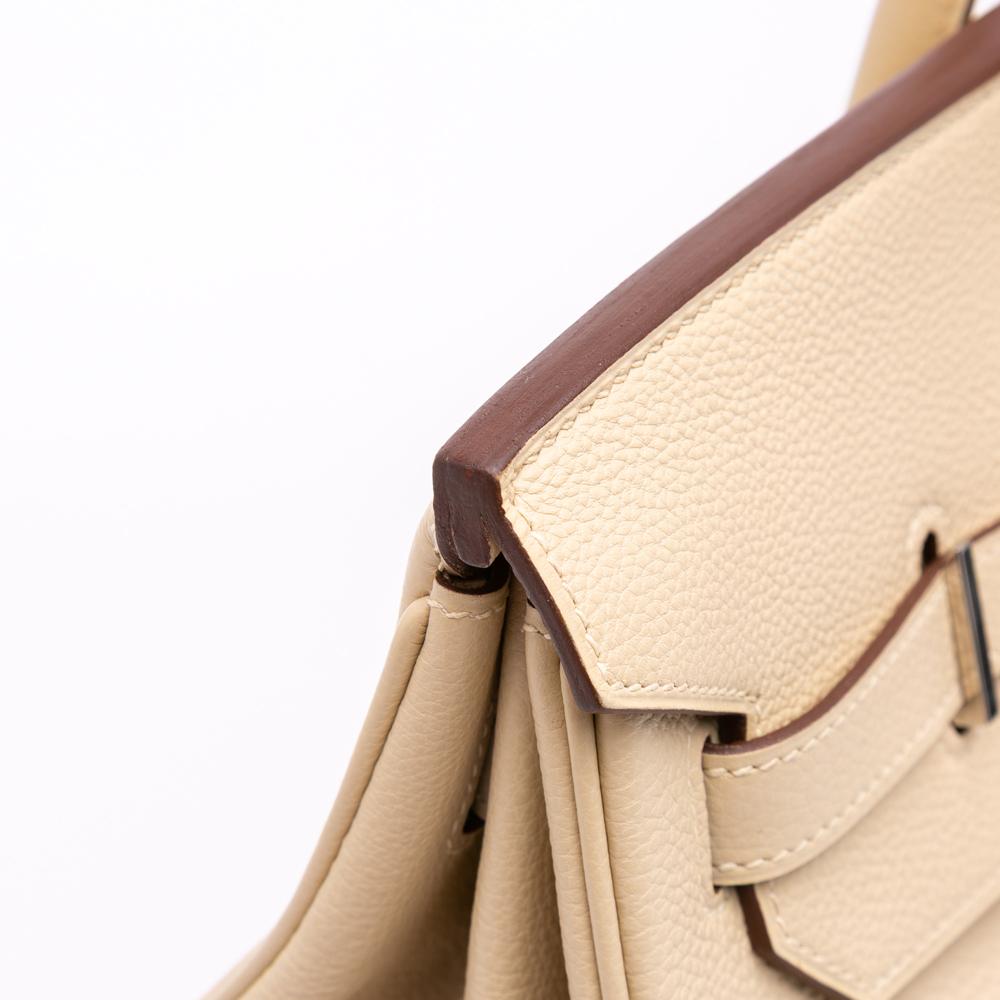 Hermès B Hermès Brown Beige Calf Leather Togo Birkin Retourne 40 France