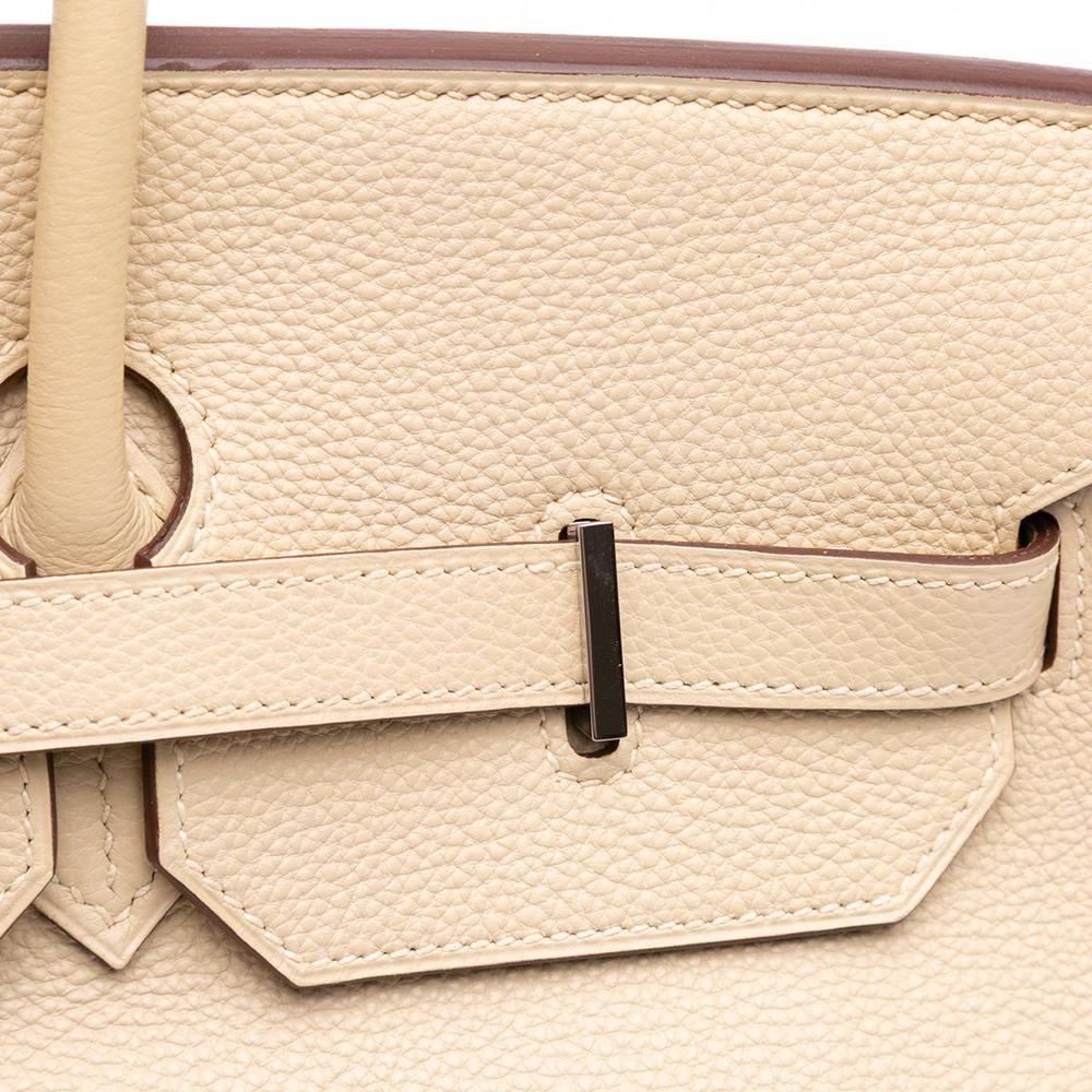 Hermès B Hermès Brown Beige Calf Leather Togo Birkin Retourne 40 France