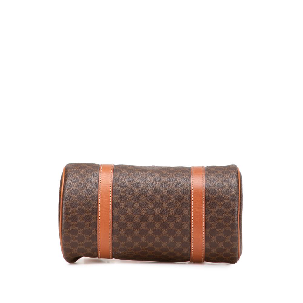 Celine B Celine Brown Coated Canvas Fabric Macadam Shoulder Bag Italy