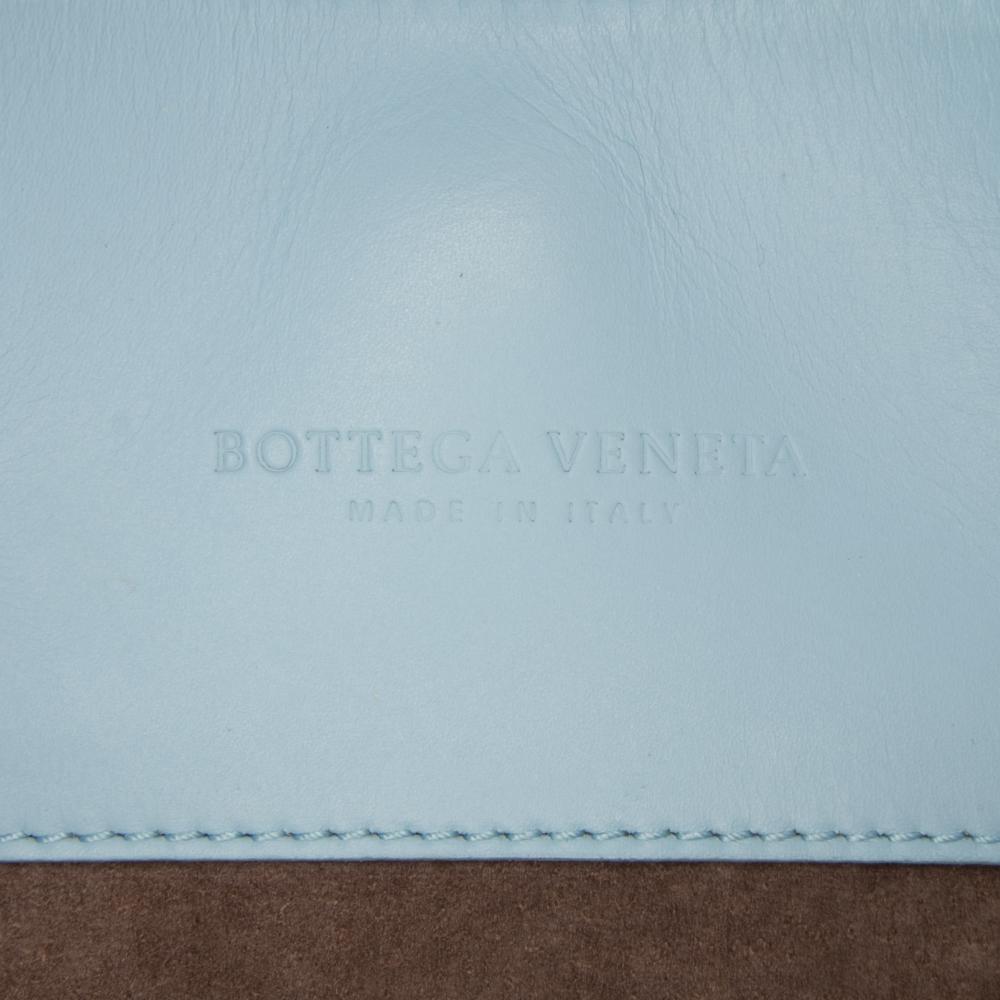 Bottega Veneta B Bottega Veneta Blue Light Blue Nappa Leather Leather Small Nappa Intrecciato Roma Satchel Italy