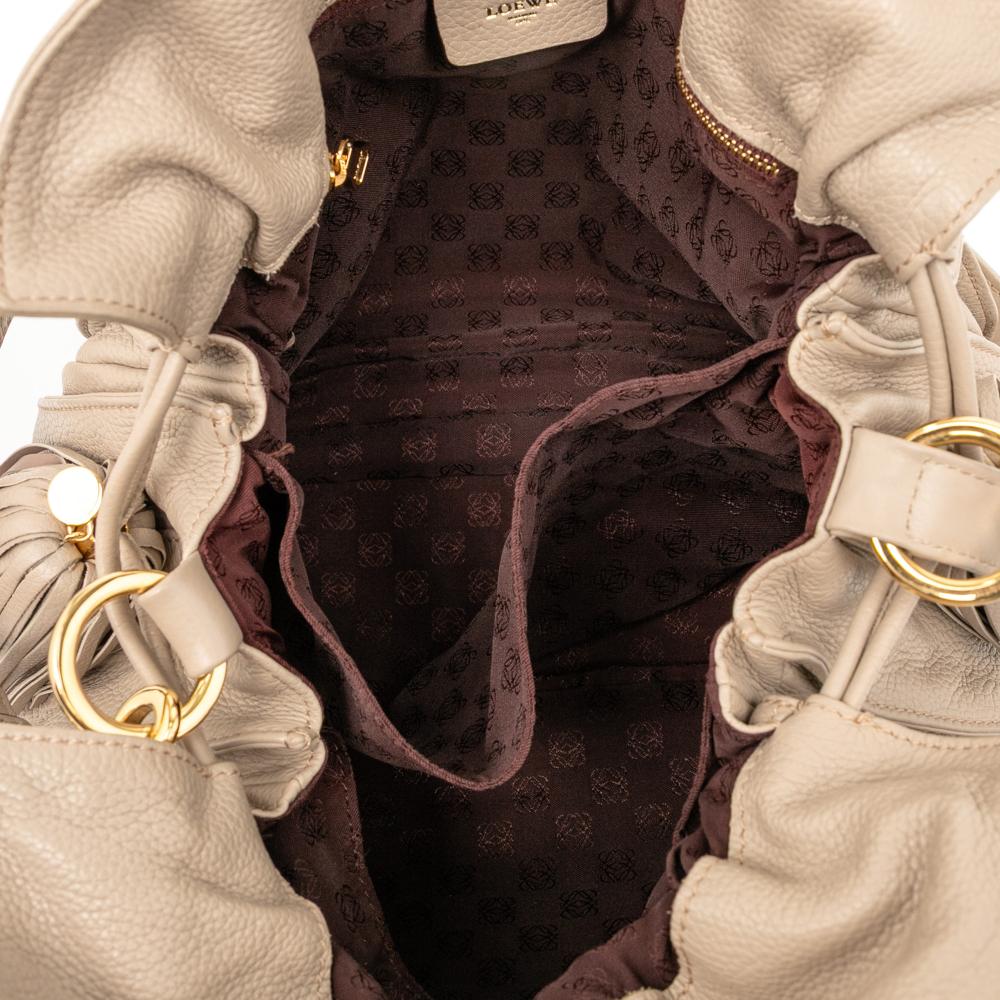 Loewe B LOEWE Brown Light Beige Calf Leather Nappa Flamenco Tassel 30 Spain