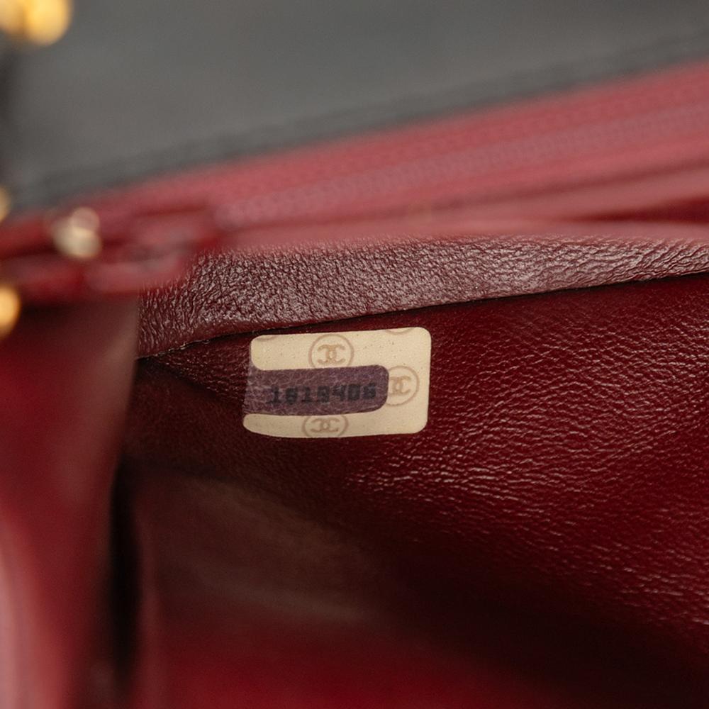 Chanel B Chanel Black Lambskin Leather Leather Medium Quilted Lambskin Full Flap France