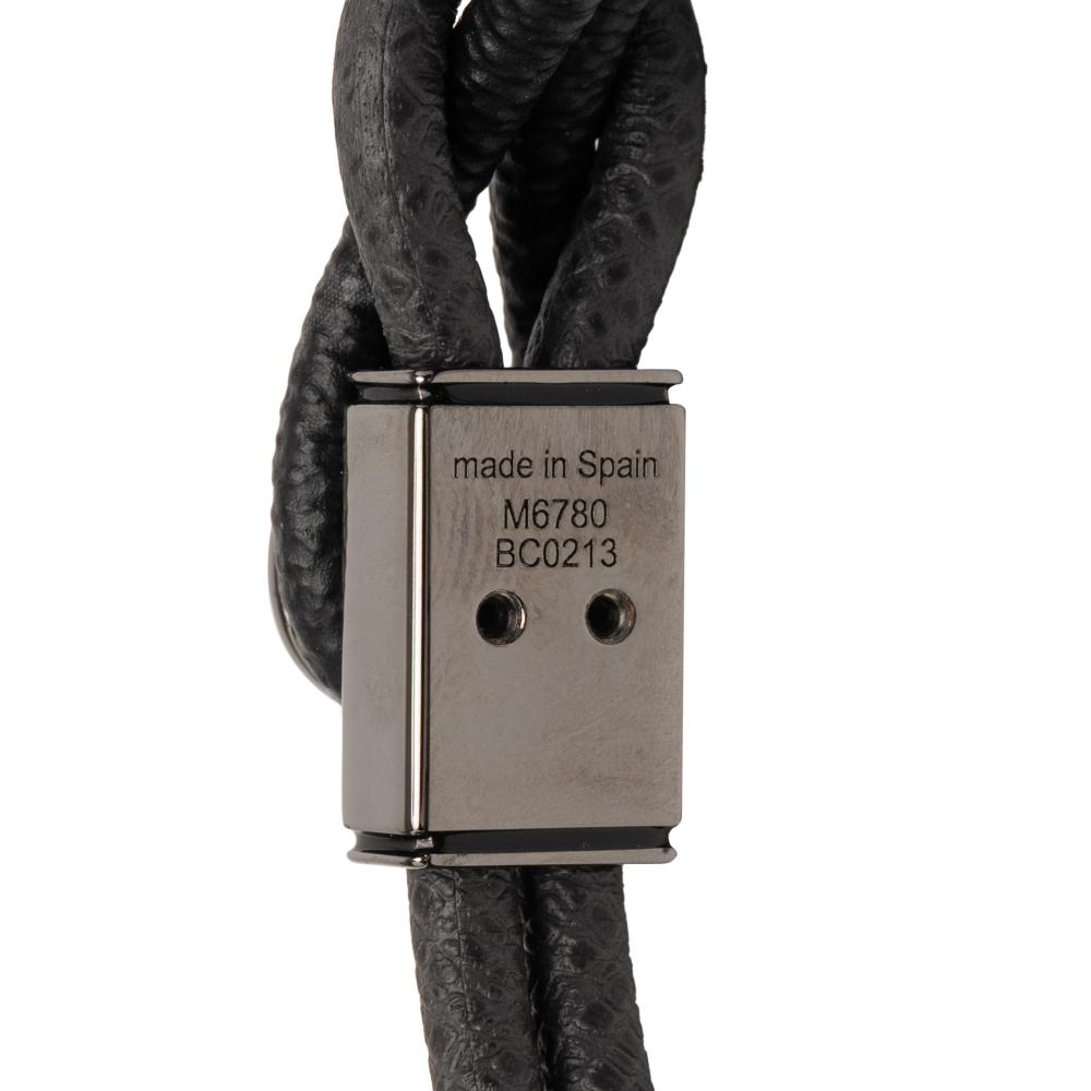 Louis Vuitton B Louis Vuitton Black Monogram Canvas Fabric Monogram Eclipse Taiga Loop It Bracelet Spain