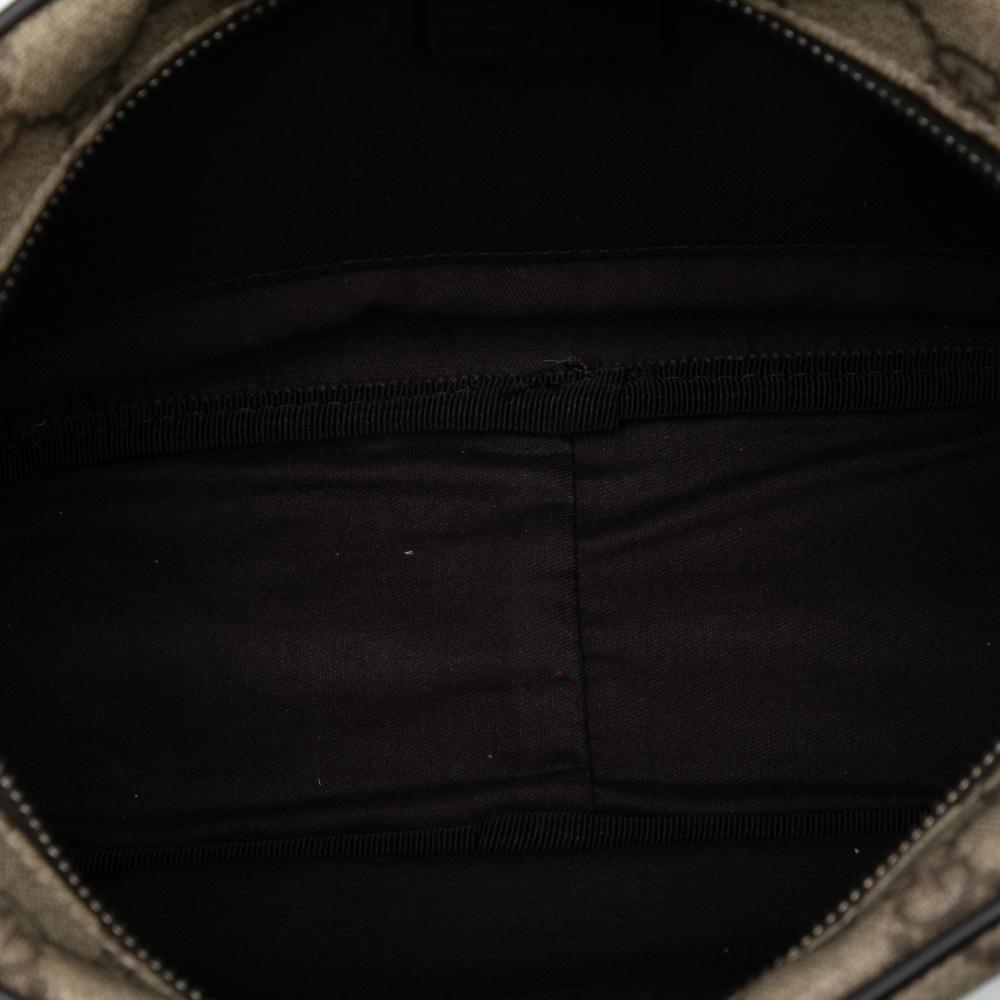 Gucci AB Gucci Brown Coated Canvas Fabric GG Supreme Clutch Italy