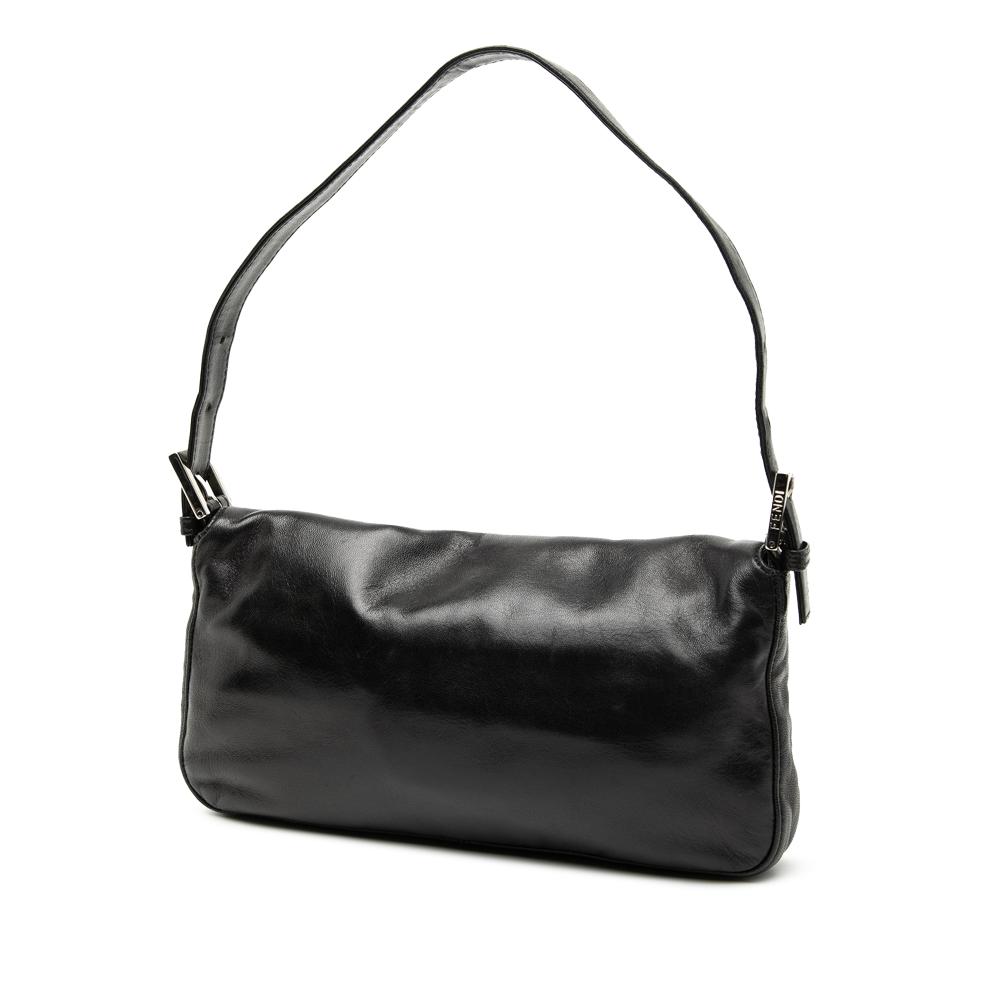 Fendi B Fendi Black Calf Leather Baguette Italy