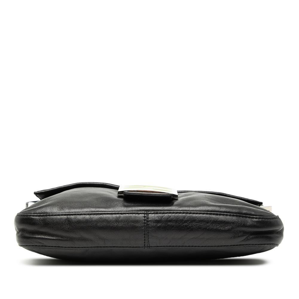 Fendi B Fendi Black Calf Leather Baguette Italy