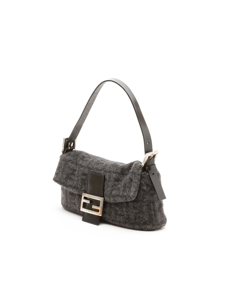 Fendi Zucca Tweed Baguette Bag