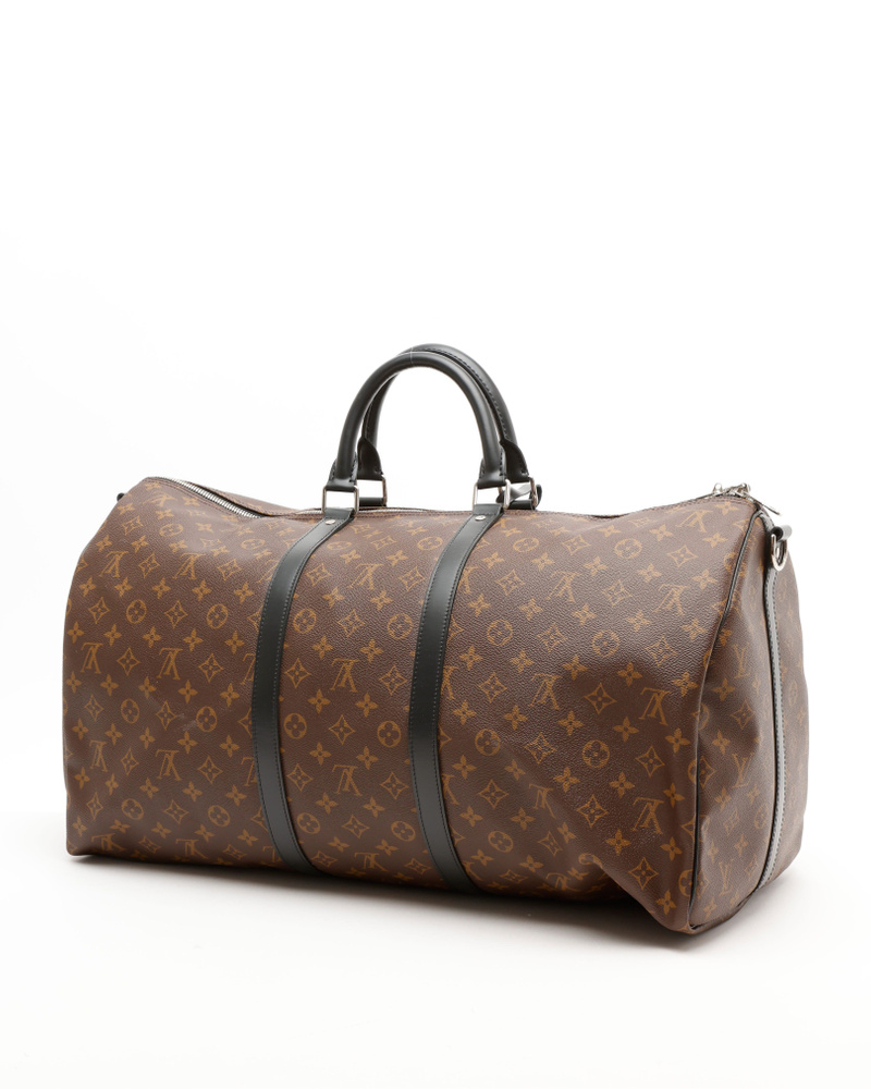 Louis Vuitton Monogram Macassar Keepall Bandoulière 55 Weekend Bag