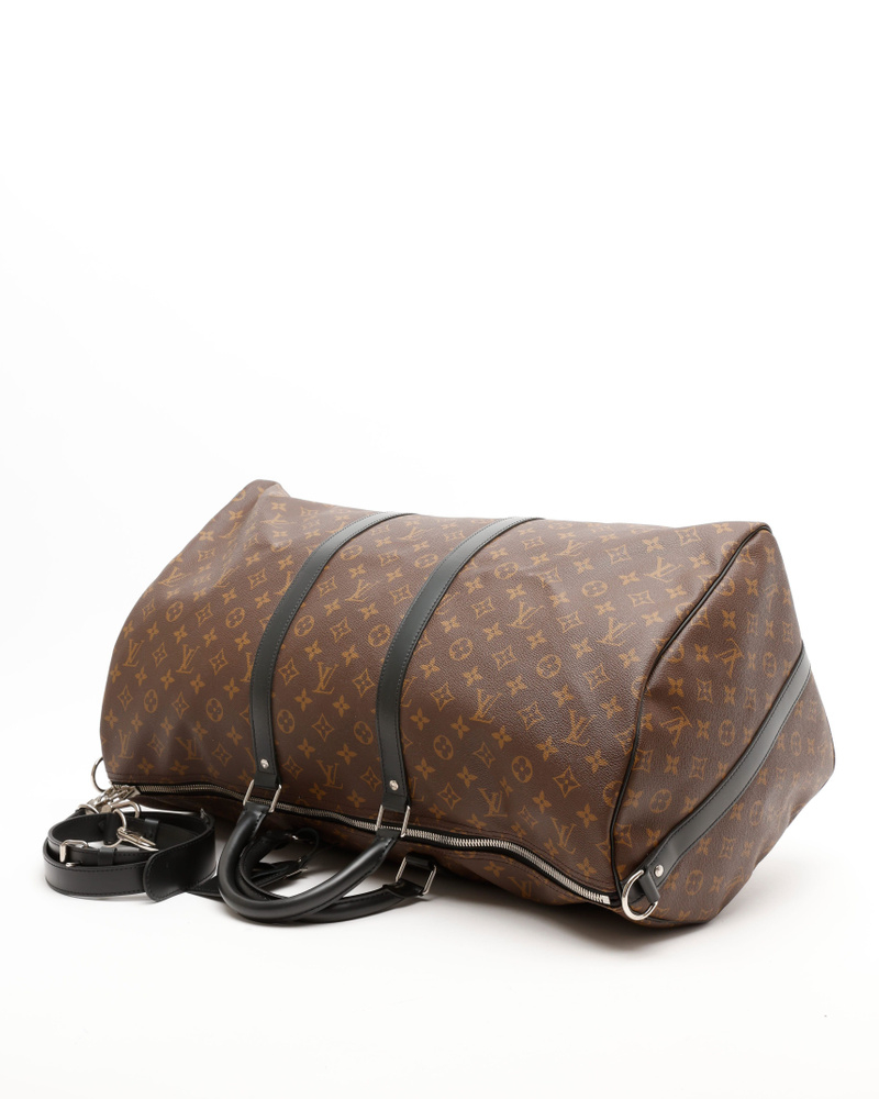 Louis Vuitton Monogram Macassar Keepall Bandoulière 55 Weekend Bag