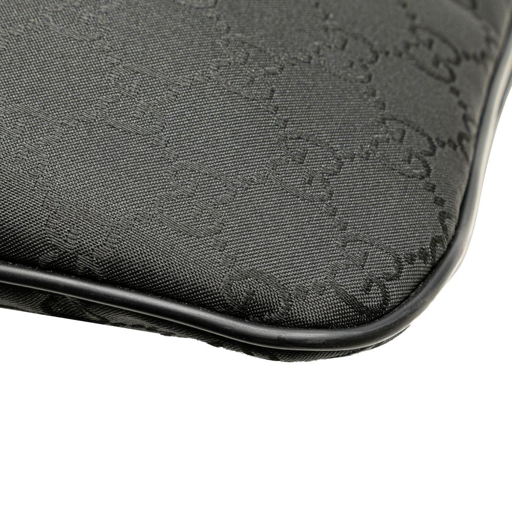 Gucci B Gucci Black Nylon Fabric GG Crossbody Italy