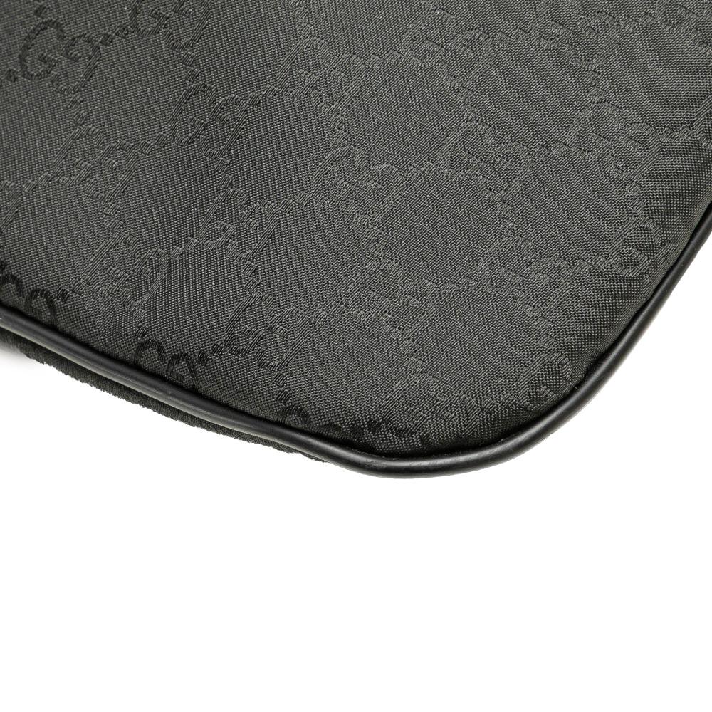 Gucci B Gucci Black Nylon Fabric GG Crossbody Italy
