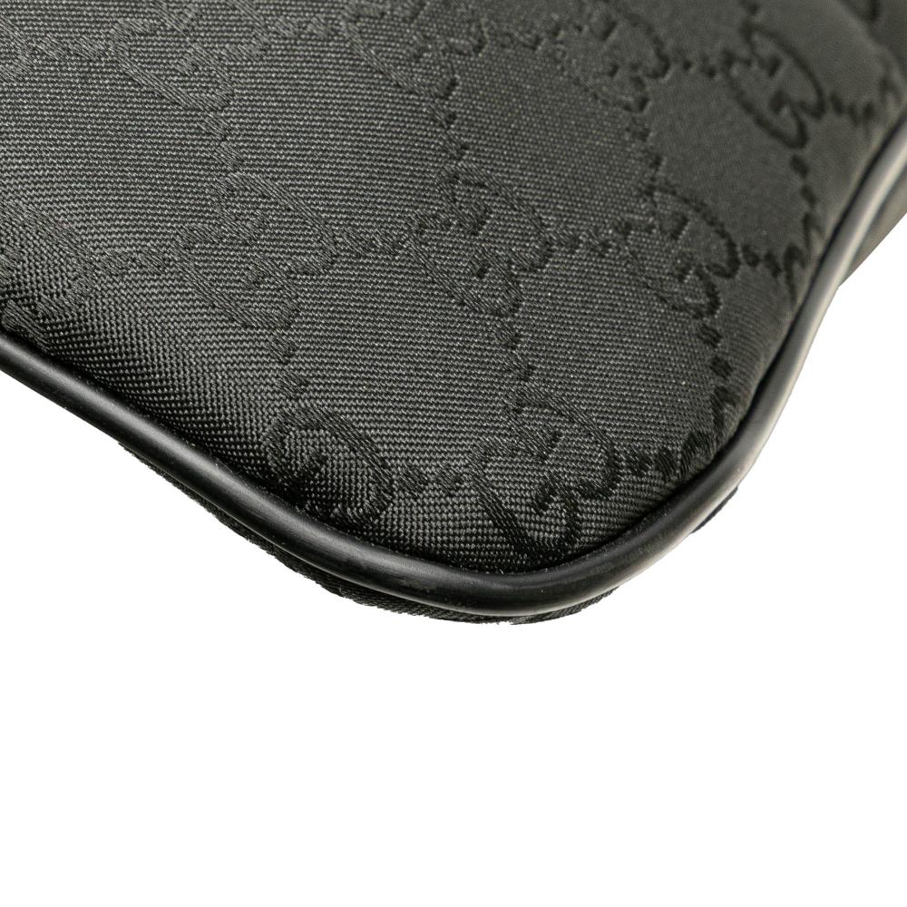 Gucci B Gucci Black Nylon Fabric GG Crossbody Italy