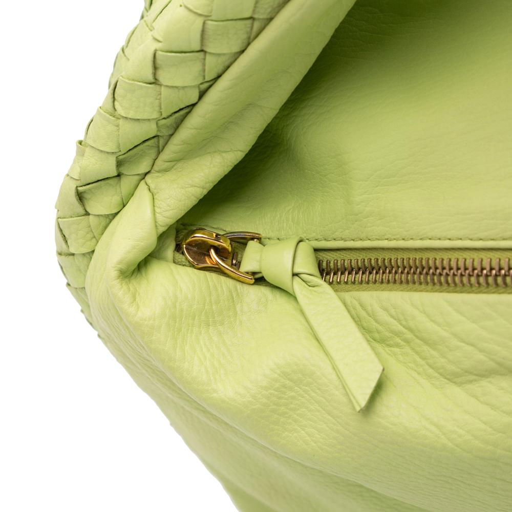 Bottega Veneta AB Bottega Veneta Green Nappa Leather Leather Nappa Intrecciato Knot Hobo Italy