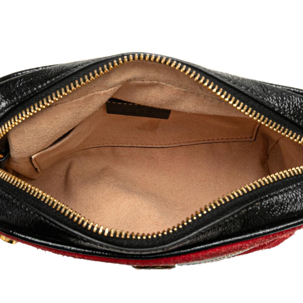 Gucci B Gucci Red Suede Leather Mini Ophidia Crossbody Italy