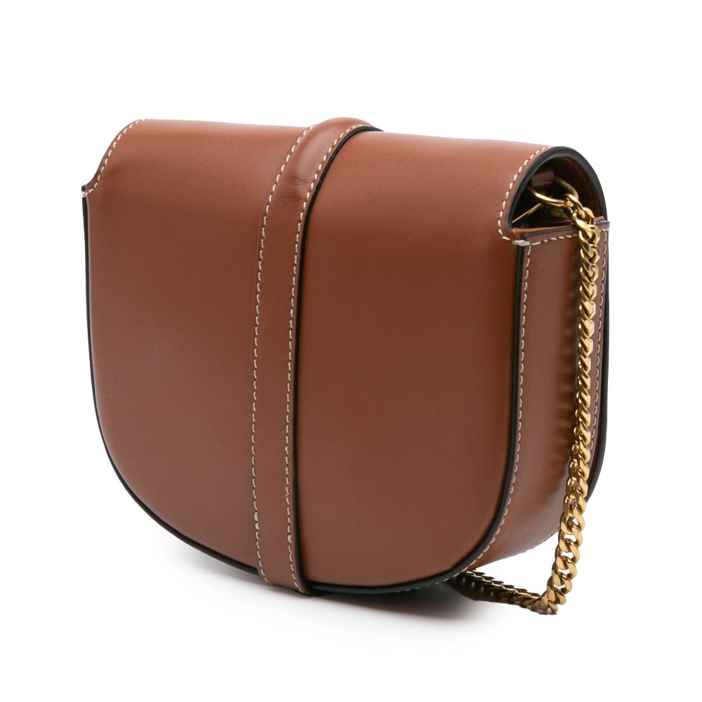 Celine B Celine Brown Calf Leather Small Besace 16 Wallet On Chain Italy