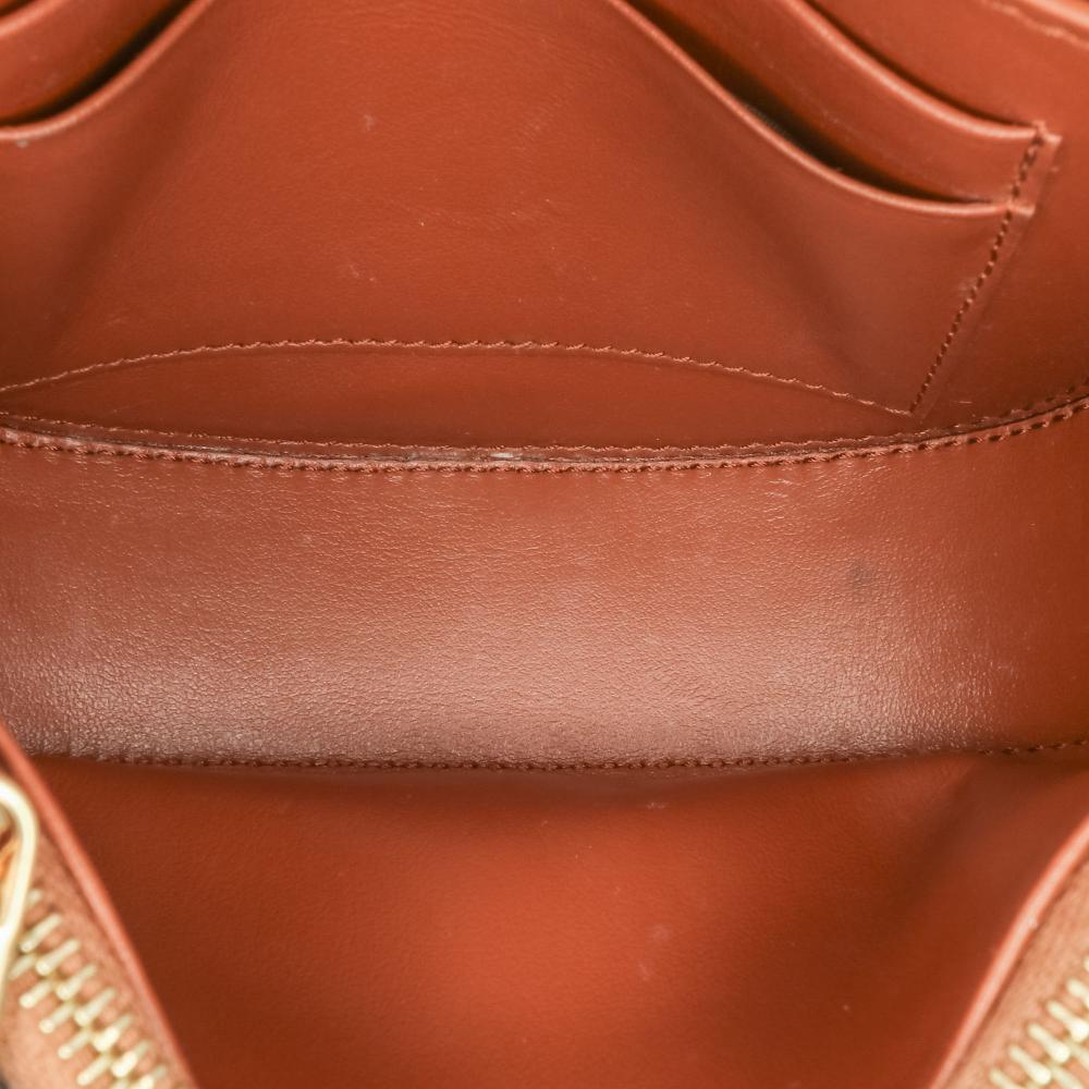 Celine B Celine Brown Calf Leather Small Besace 16 Wallet On Chain Italy