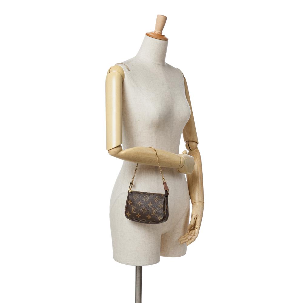 Louis Vuitton B Louis Vuitton Brown Monogram Canvas Fabric Monogram Mini Pochette Accessoires France