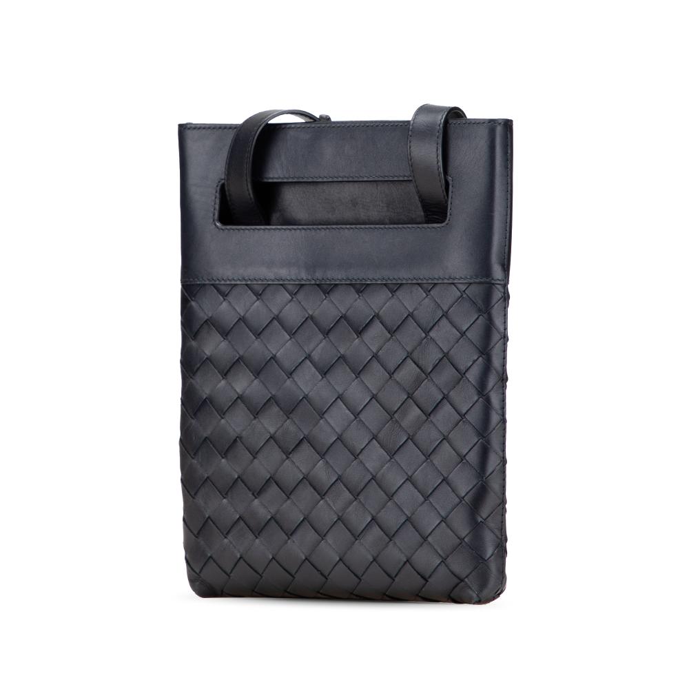 Bottega Veneta B Bottega Veneta Black Nappa Leather Leather Nappa Intrecciato Messenger Bag Italy