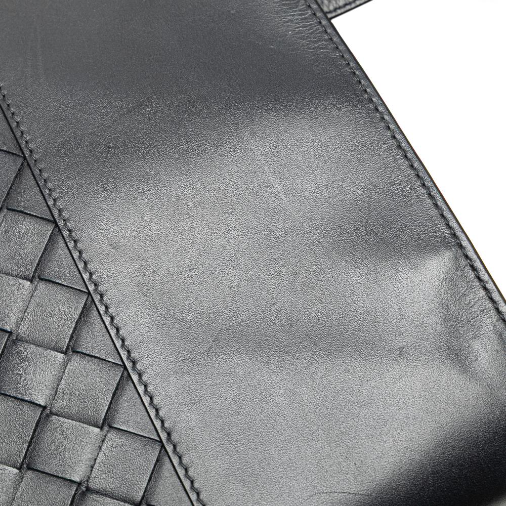 Bottega Veneta B Bottega Veneta Black Nappa Leather Leather Nappa Intrecciato Messenger Bag Italy