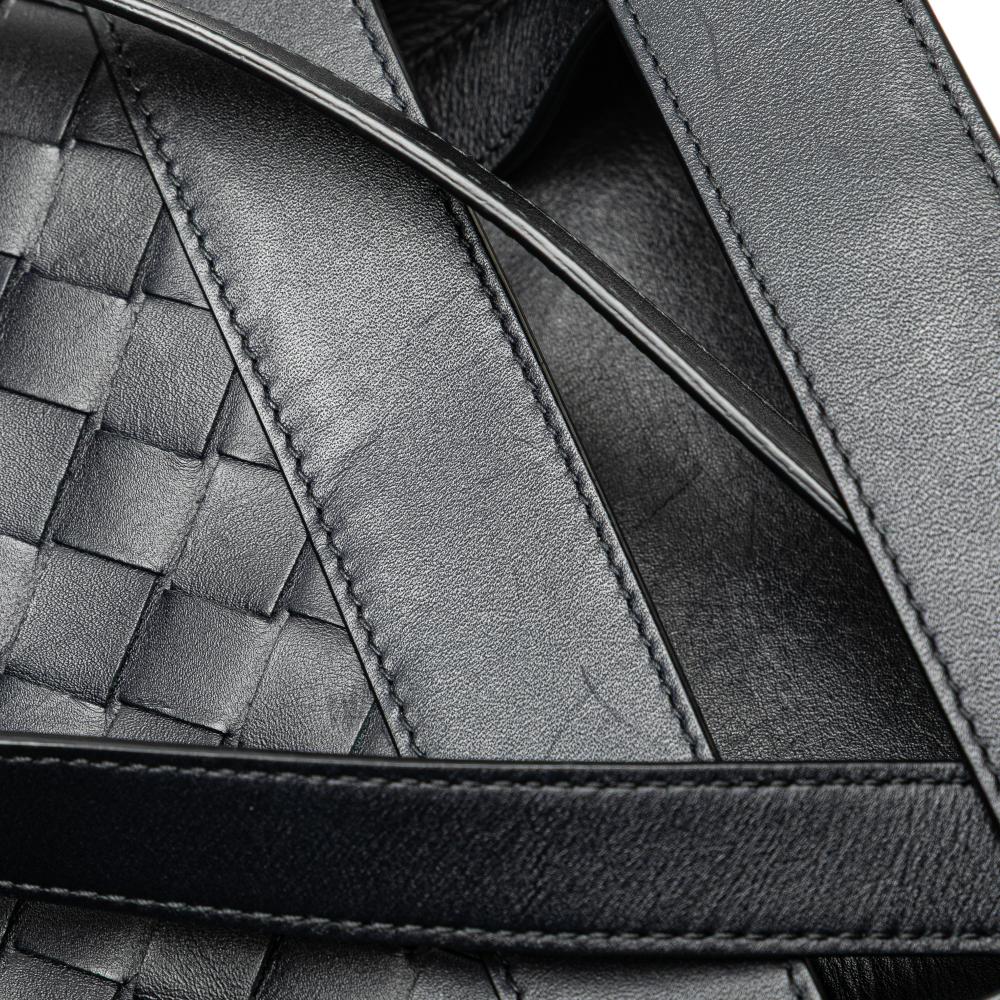 Bottega Veneta B Bottega Veneta Black Nappa Leather Leather Nappa Intrecciato Messenger Bag Italy