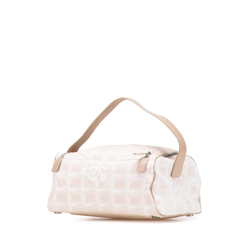 Chanel B Chanel Brown Beige Nylon Fabric New Travel Line Vanity Bag Italy