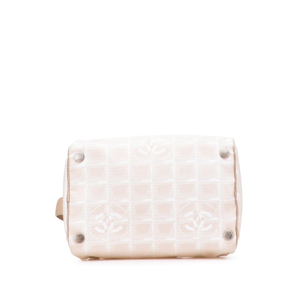 Chanel B Chanel Brown Beige Nylon Fabric New Travel Line Vanity Bag Italy