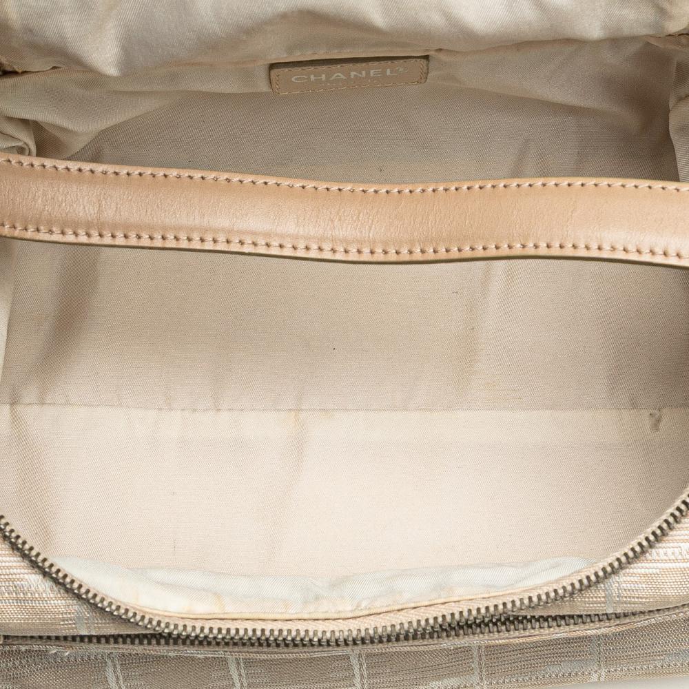 Chanel B Chanel Brown Beige Nylon Fabric New Travel Line Vanity Bag Italy