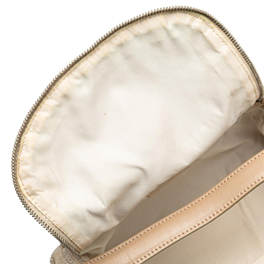 Chanel B Chanel Brown Beige Nylon Fabric New Travel Line Vanity Bag Italy