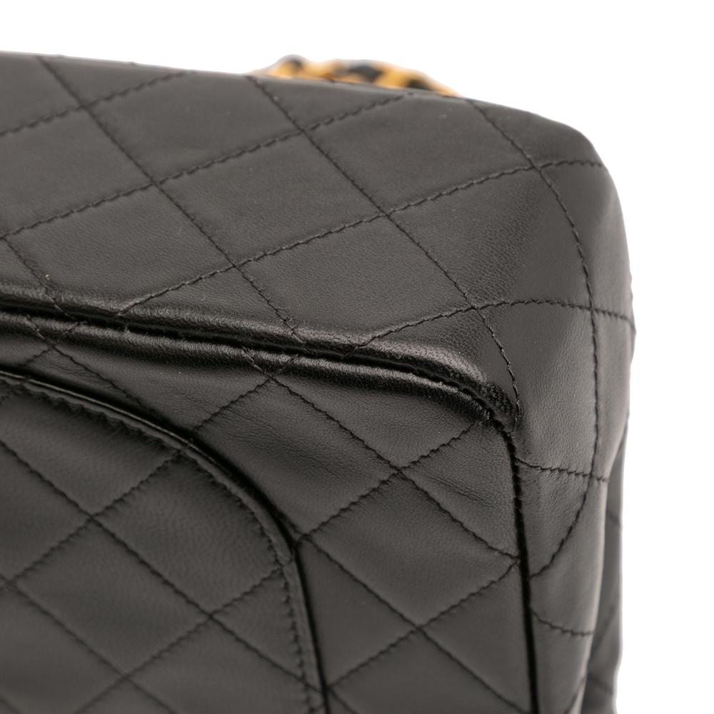 Chanel B Chanel Black Lambskin Leather Leather Small Classic Lambskin Double Flap France