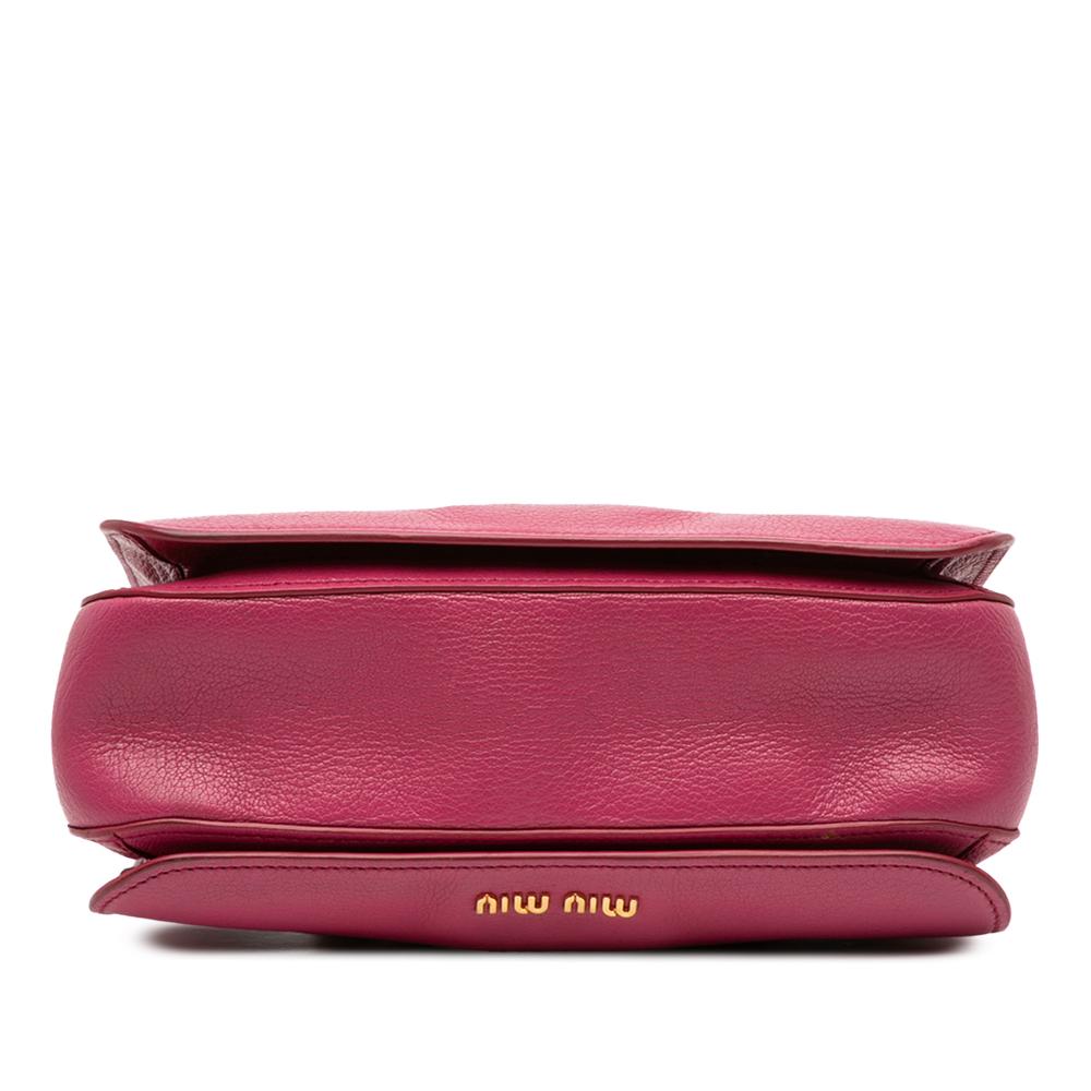 Miu Miu B Miu Miu Pink Dark Pink Goatskin Leather Madras Satchel Turkey