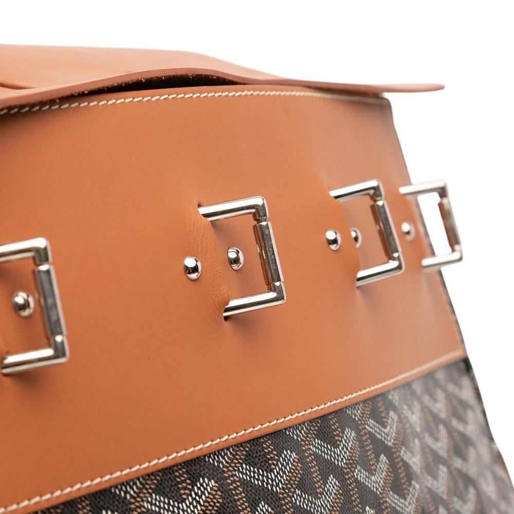 Goyard B Goyard Black Coated Canvas Fabric Goyardine Steamer PM France